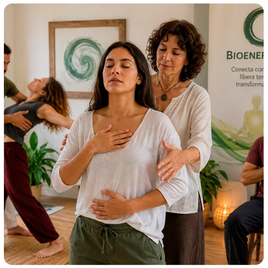 Sesión de Bioenergética enfocada en respiración y equilibrio corporal